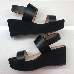 Target Sandals Black Platform Wedge Size 8.5